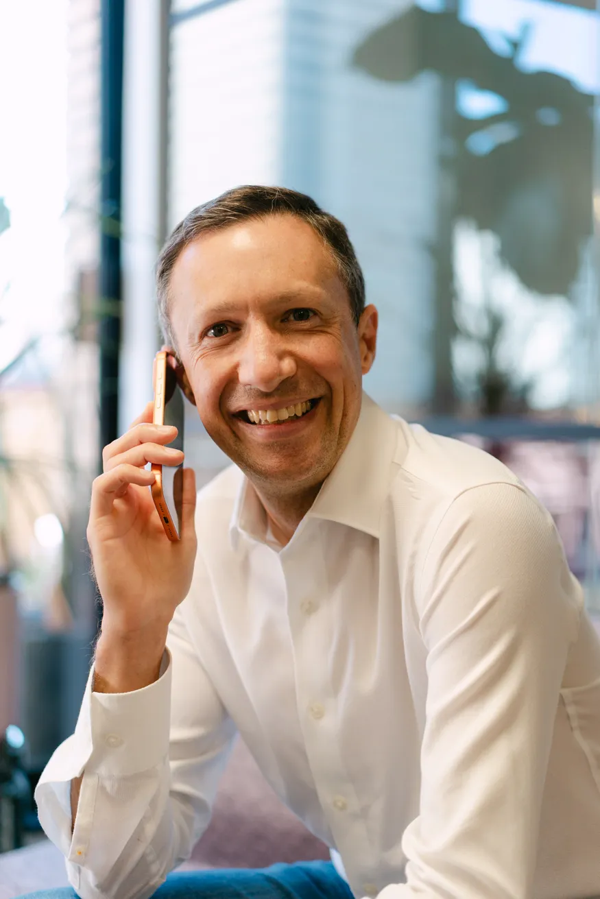 Paul Johnson on a phone call